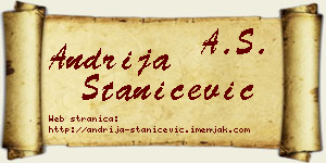Andrija Stanićević vizit kartica